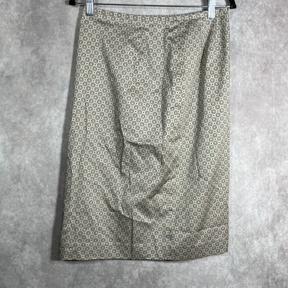 Pendleton Pencil‎ Skirt Womens Size 10 Beige Geometric Print Knee Length Lined - Picture 1 of 9
